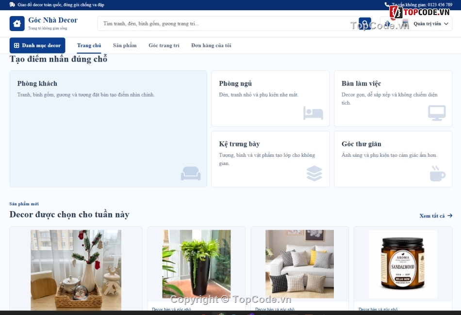 đồ trang trí,web trang trí,website bán hàng